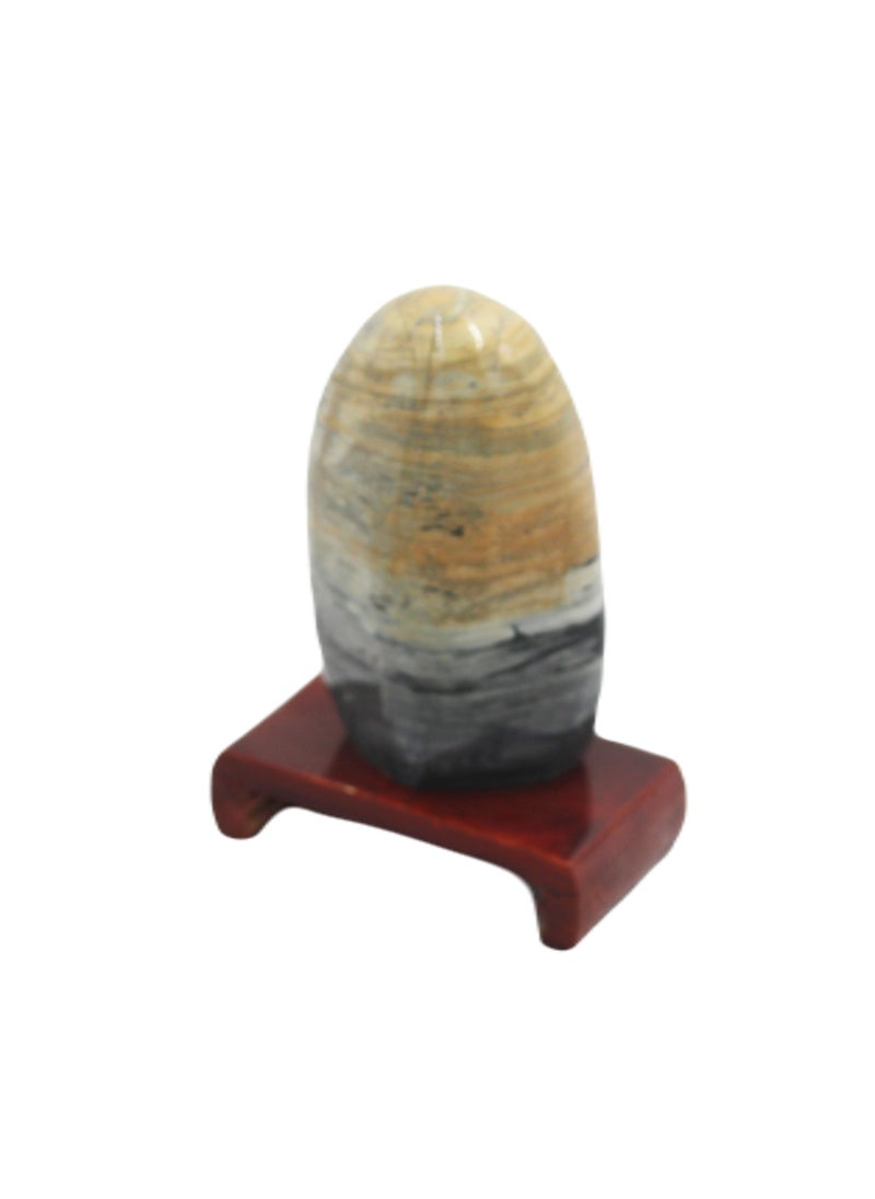 Natural Stone Dumortierite Stone With Wooden Base 10 X 7 CM