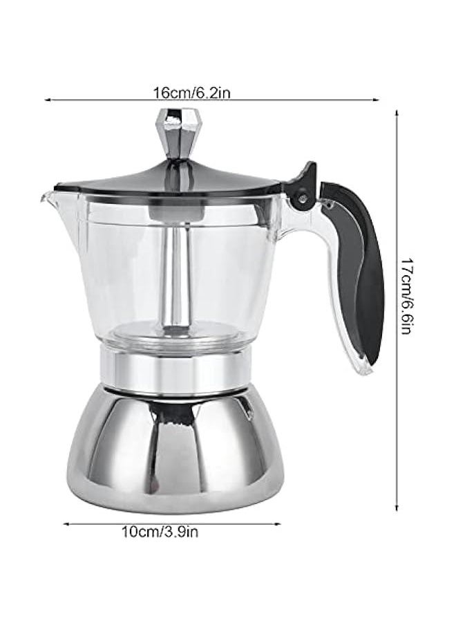 Stovetop coffee Maker coffee Pot, Percolator Coffee Pot (4 Cup) for Gas or Electric Ceramic Stovetop Camping Manual Cuban Coffee Percolator, Camping Coffee Pot for Cappuccino or Latte