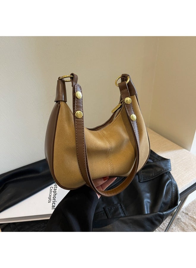 Suede Leather Shoulder Bag - Classic & Contemporary Handbag for the Modern Woman