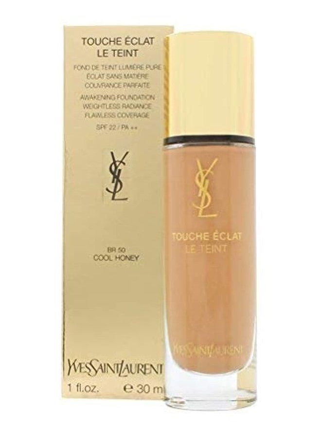 Le Teint Touche Eclat SPF 22 No. BR50 Cool Honey Awakening Foundation for Women, 1 Ounce