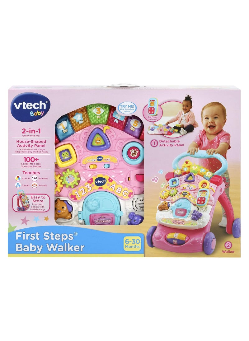 vtech First Steps Baby Walker, House Shaped Activity Panel With Songs, Melodies And Detachable Activity Panel