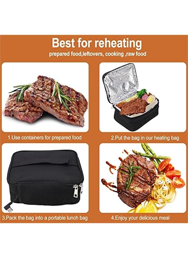 Mini Portable Oven , Food Warmer Electric Lunch Box with 12V USB , Heated Lunch Box for Cooking and Reheating Food in Car , Truck , Travel , Camping , Work , Home