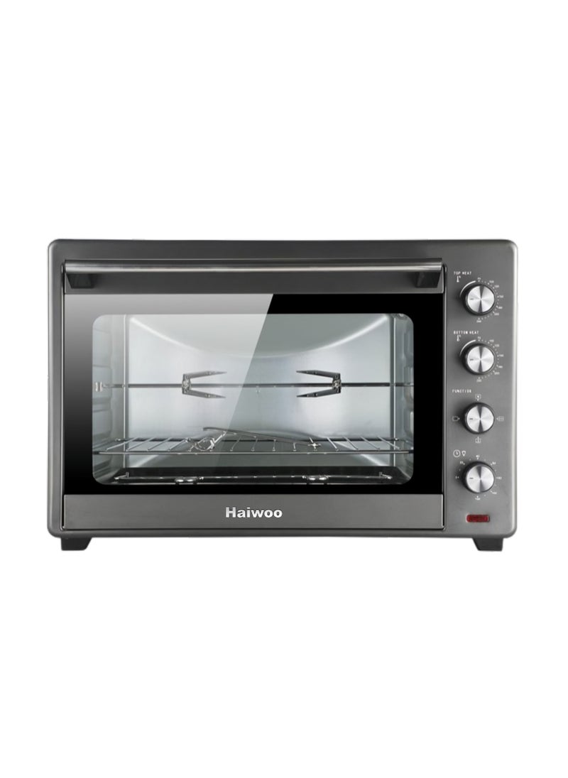 Electric Oven 120Lters  Dual Thermostat Top & Bottom Heat With Independent Control, Rotisserie-Grill, Convection-Oven, Thermostat, Timer, Full Gray Body Colour HWEO-120RML