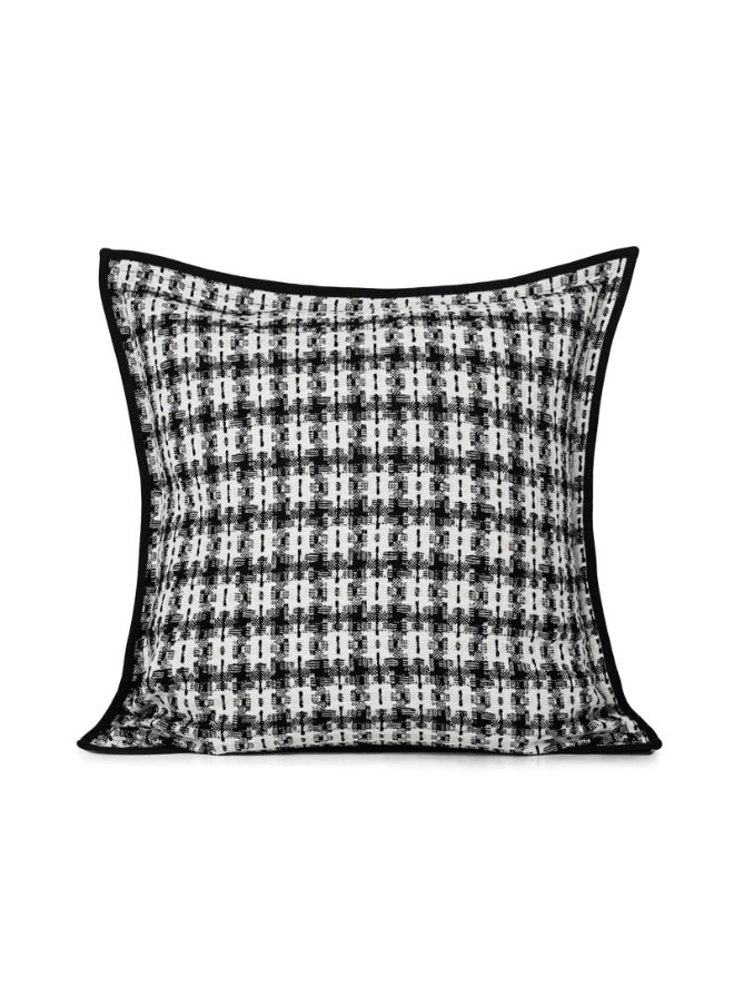 Graphite Grid Cushion Cover