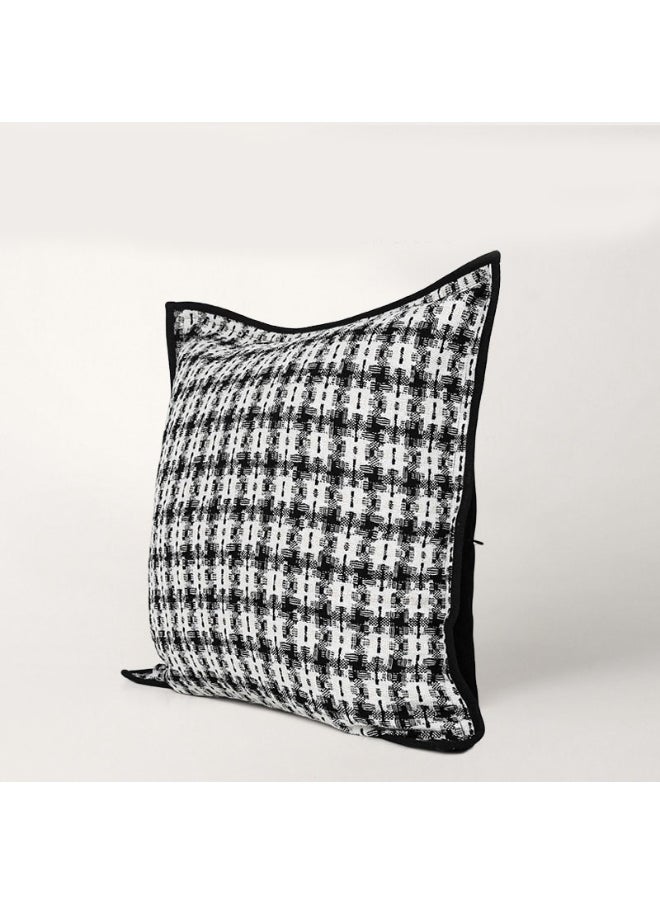 Graphite Grid Cushion Cover