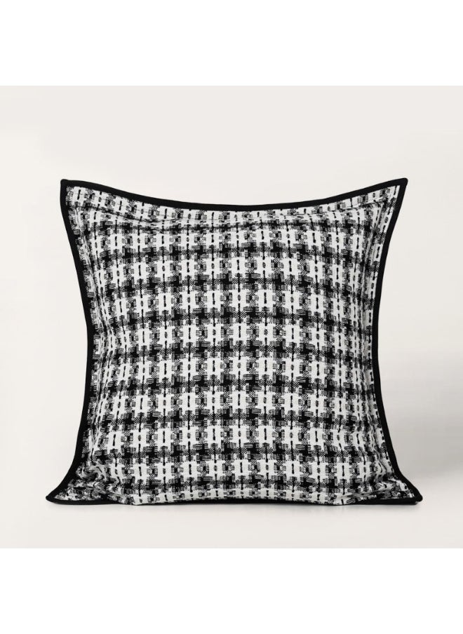 Graphite Grid Cushion Cover