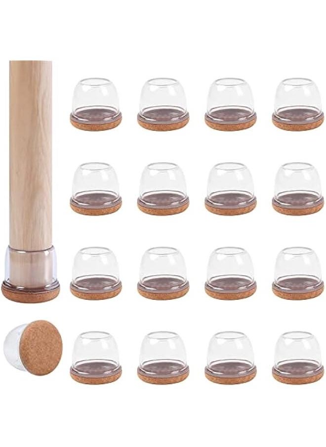 24PCS Clear Chair Leg Floor Protectors for Hardwood Floors, Floor Protectors for Chairs, Felt Furniture Pads, Chair Leg Caps Covers, Chair Leg Socks Bar Stool Leg Floor Protectors (Fit: 0.8 - 1.1)