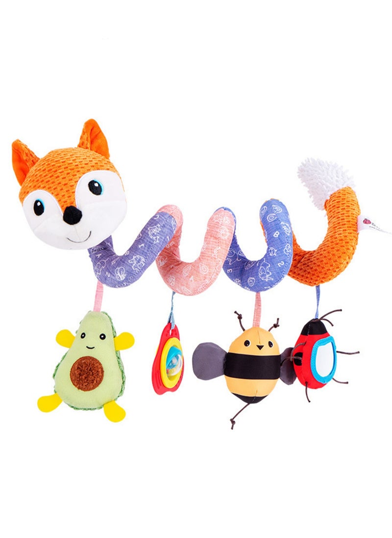 Baby Stroller Around The Bed Hanging Baby Music Rattle Toy Soothing Doll Bed Around (Orange Fox)