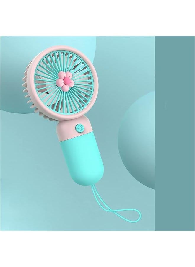 Portable Mini Small Hand Held Fan Soft Silicone Mini USB Rechargeable Portable Pocket Fan for Outdoor , Handheld Fan , Commute , Office , Travel (Blue) , Handheld Fan , Portable Mini Small Hand Held