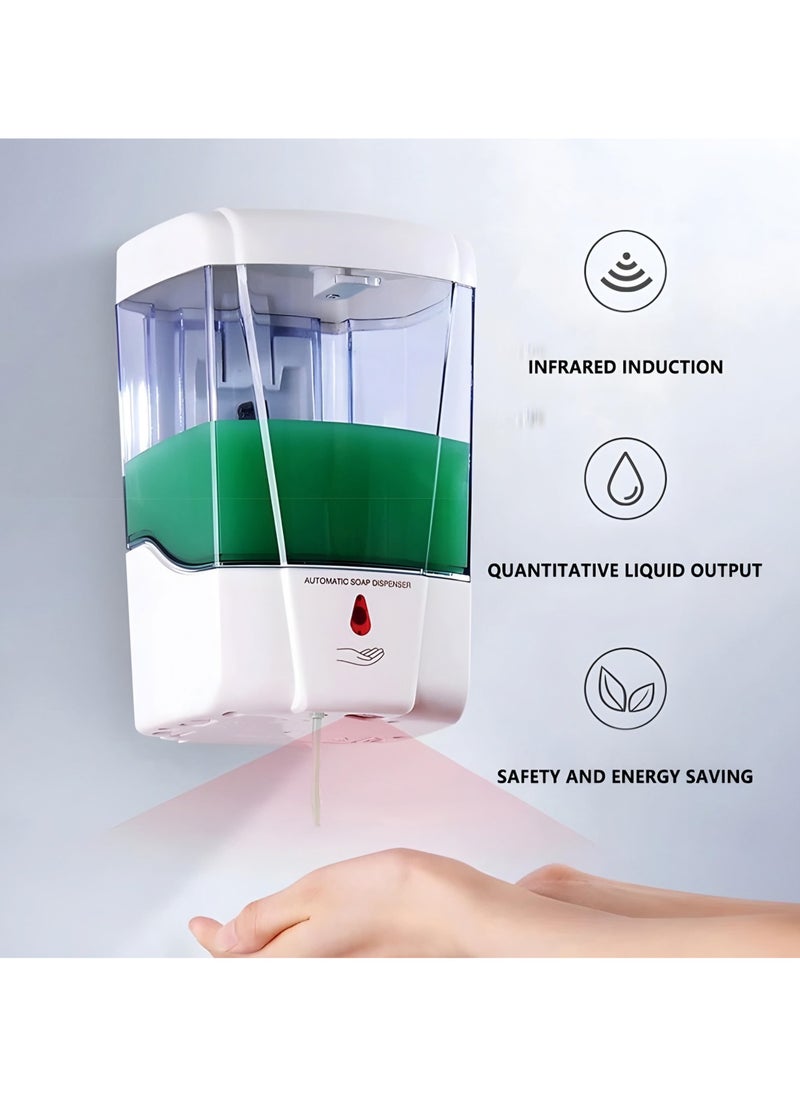 Automatic Touchless Sensor Soap Dispenser, Wall-Mounted, 600ml Capacity