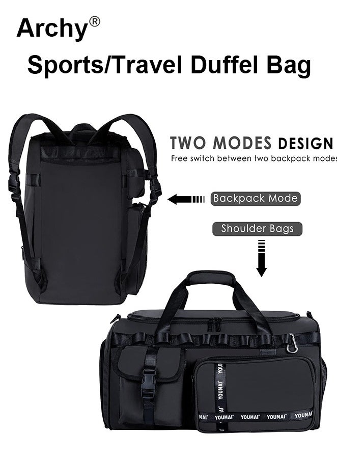 Large-Capacity Travel Bag Men's Short-Distance Luggage Backpack College Students Boarding Backpack Dry and Wet Separation Fitness Bag