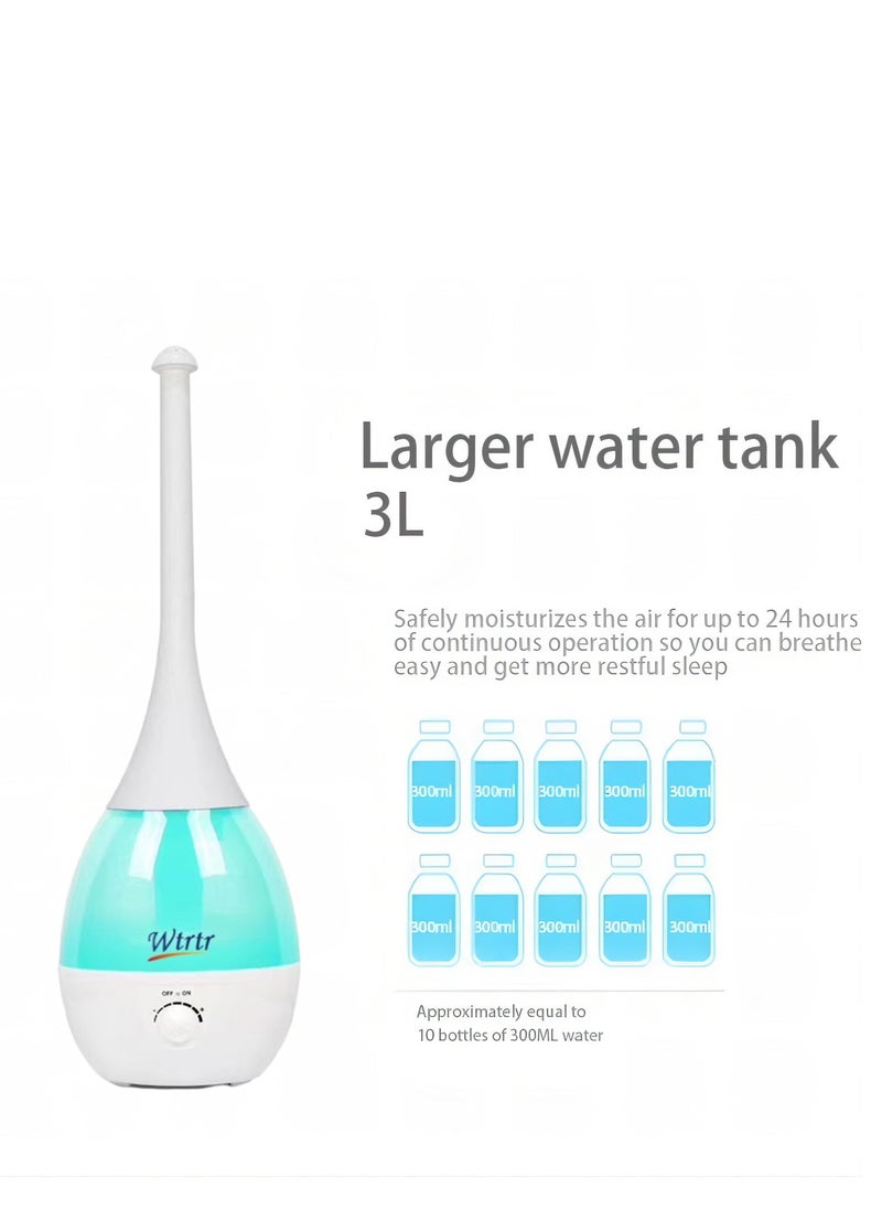 Wtrtr high-end Ultrasonic Cool Mist humidifier,You can adjust 3 heights， 3 L Air humidifier for Bedroom & lobby, Premium Humidifying Unit,Air Refresher Air Revitalizer Air Purifier .WTR-1343A White