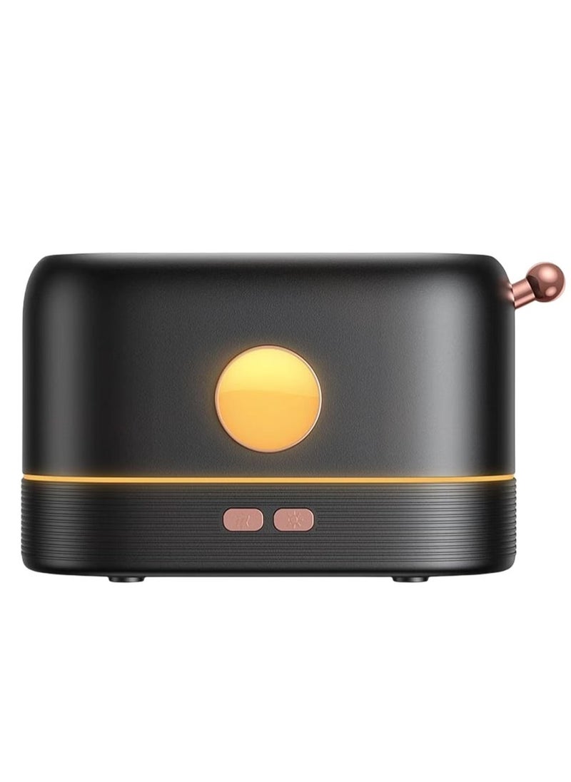 Creative Air Humidifier & Essential Oil Diffuser – Simulation Flame Design for Office & Home (Black)