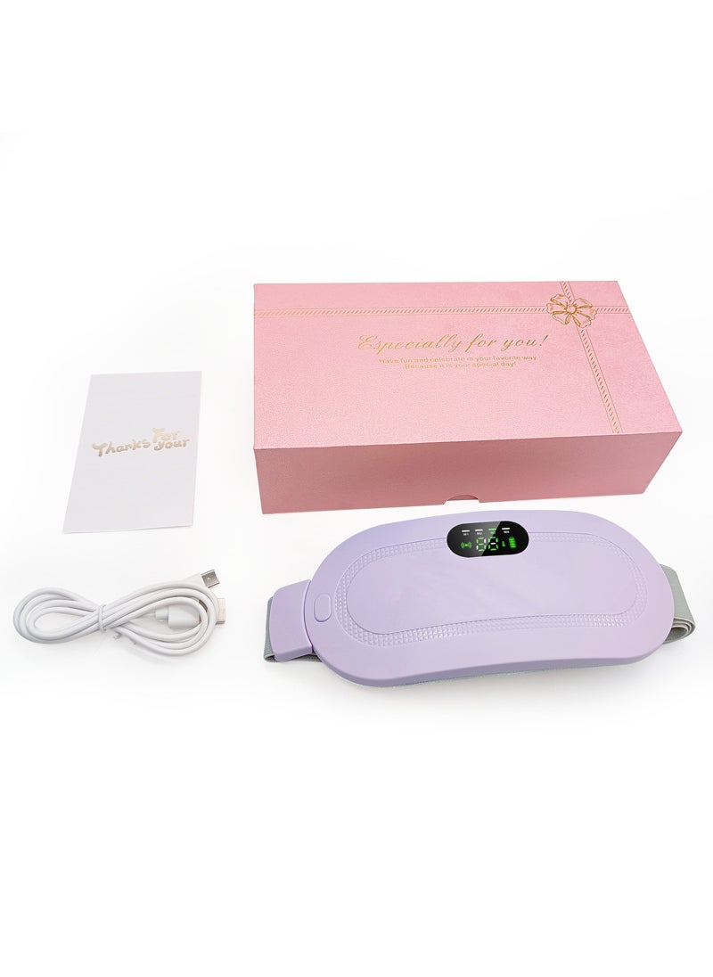 New Heated Waist Belt Menstrual Pain Relief Massager Purple gift box