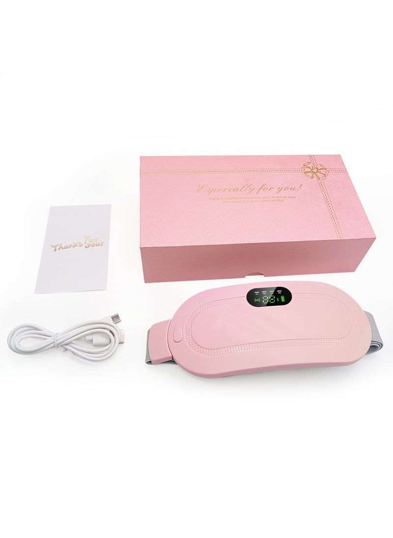 New Heated Waist Belt Menstrual Pain Relief Massager Pink gift box