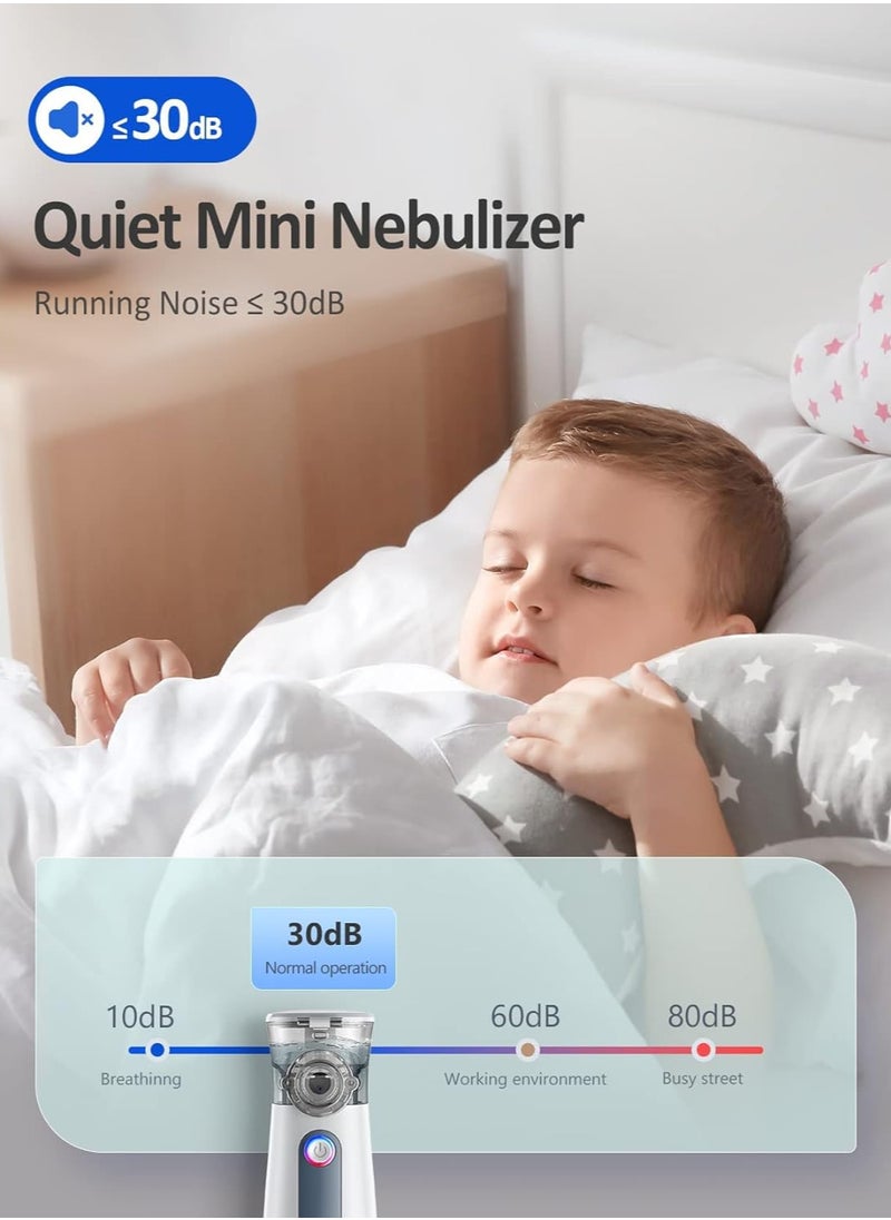 Nebulizer, Ultrasonic mesh Nebulizer, Nebulizer Machine for Kids, Nebulizer Machine for Adults and Kids, auto-Cleaning Handheld, 3 Masks, Personal Steam Inhaler for Breathing Problems