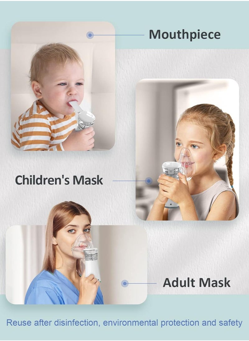 Nebulizer, Ultrasonic mesh Nebulizer, Nebulizer Machine for Kids, Nebulizer Machine for Adults and Kids, auto-Cleaning Handheld, 3 Masks, Personal Steam Inhaler for Breathing Problems