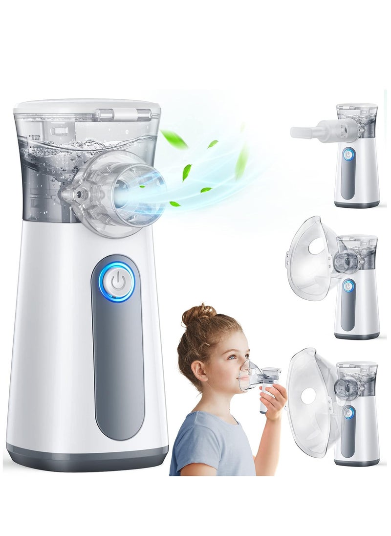 Nebulizer, Ultrasonic mesh Nebulizer, Nebulizer Machine for Kids, Nebulizer Machine for Adults and Kids, auto-Cleaning Handheld, 3 Masks, Personal Steam Inhaler for Breathing Problems