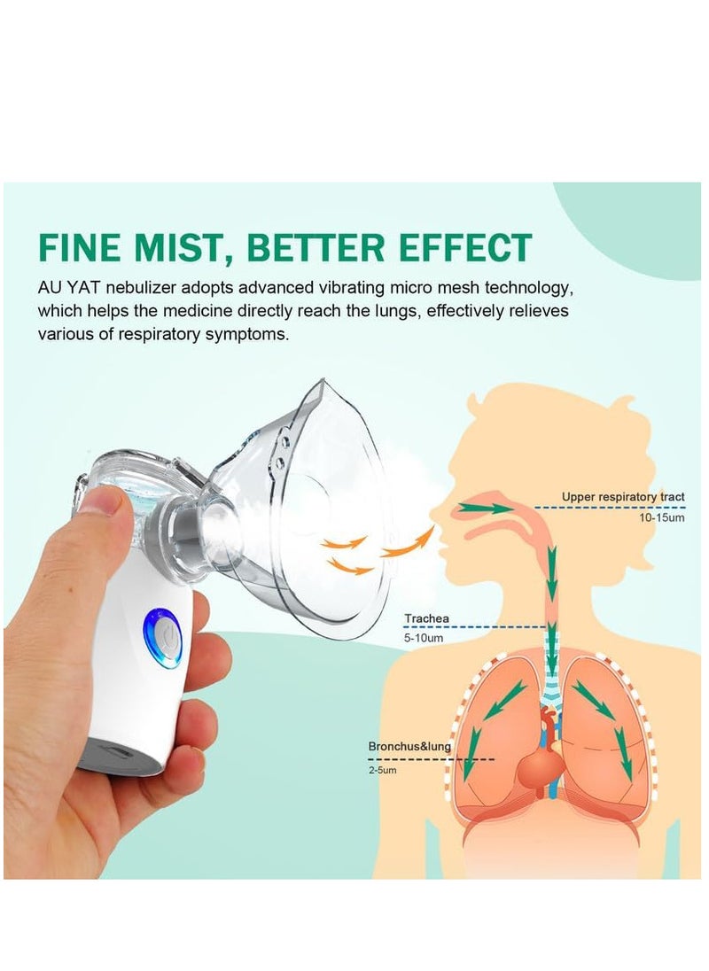 Nebulizer Machine for Adults and Kids, Portable and Handheld Mesh Nebulizer for Breathing Problems with 3 Masks, Ultrasonic Mesh Nebulizer