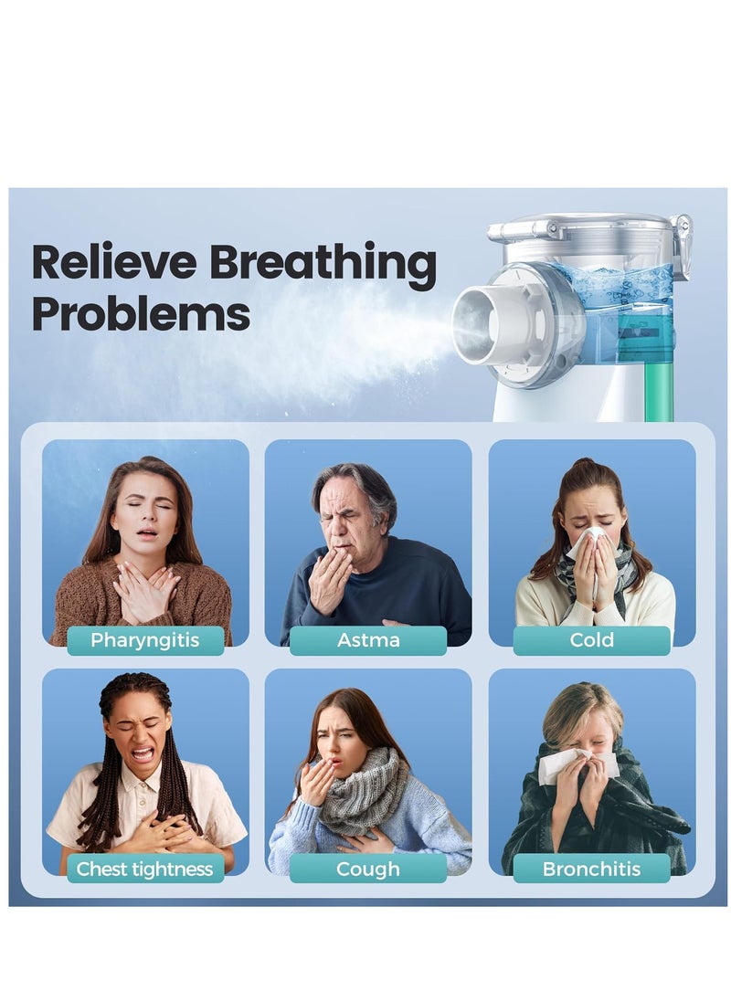 Nebulizer Machine for Adults and Kids, Portable and Handheld Mesh Nebulizer for Breathing Problems with 3 Masks, Ultrasonic Mesh Nebulizer