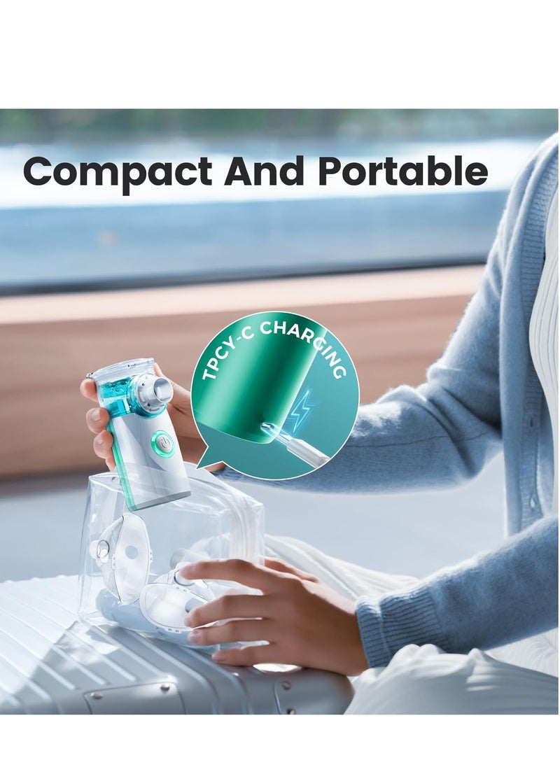 Nebulizer Machine for Adults and Kids, Portable and Handheld Mesh Nebulizer for Breathing Problems with 3 Masks, Ultrasonic Mesh Nebulizer