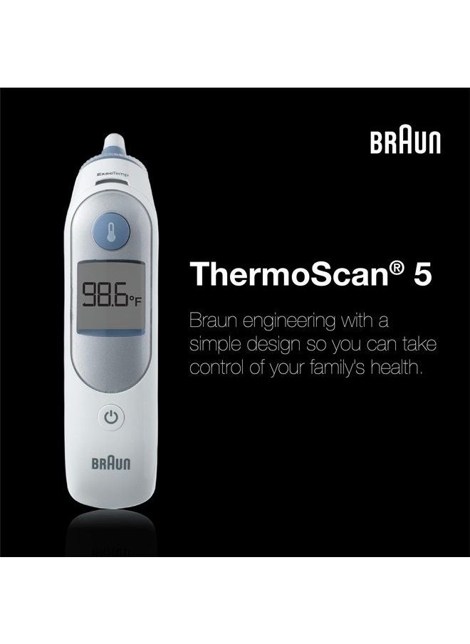 Braun Digital Ear Thermometer, ThermoScan 5 IRT6500, Ear Thermometer for Babies, Kids, Toddlers and Adults, Display is Digital and Accurate, Thermometer for Precise Fever Tracking at Home