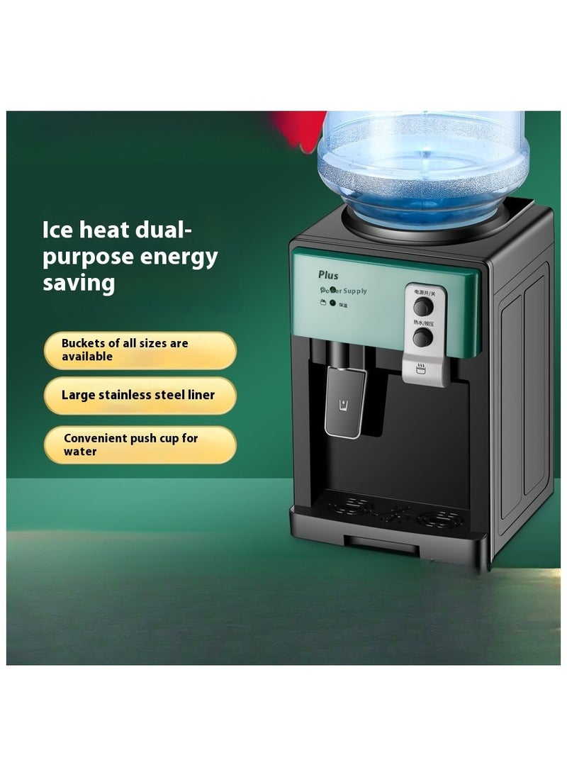 Desktop household hot and cold top loading water dispenser Hot water, cold water, ordinary water, compressor cooling, stainless steel tank, low noise, overflow prevention