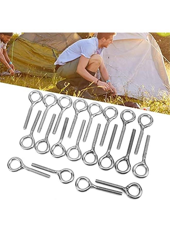 20pcs M4 Eye bolts Stainless Steel hoop Bolts Hine Welded Closed Screw Rod Eye Bolts Screw in for Fixed Tent Lifting and Securing Cables Wires , Eye Screws for Wood , Screw Eye Hooks longer Shank