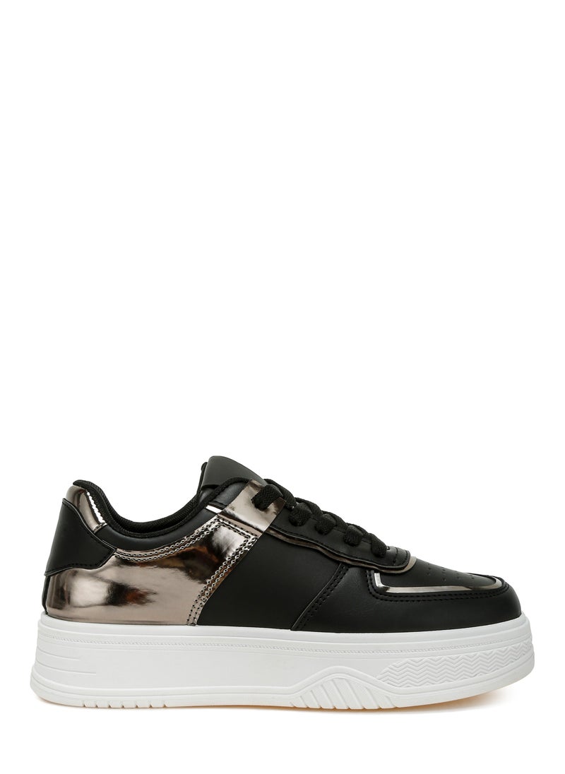 Metallic Paneling Platform Sneakers Black Pewter