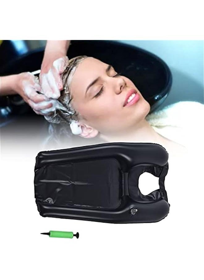 Inflatable Hair Washing Basin for Sink at Home , Portable Shampoo Bowl , Hair Washing Basin for Bedridden , Disabled , Injured , Wheelchair Person at Bedside and Kitchen Sink Use(Black)