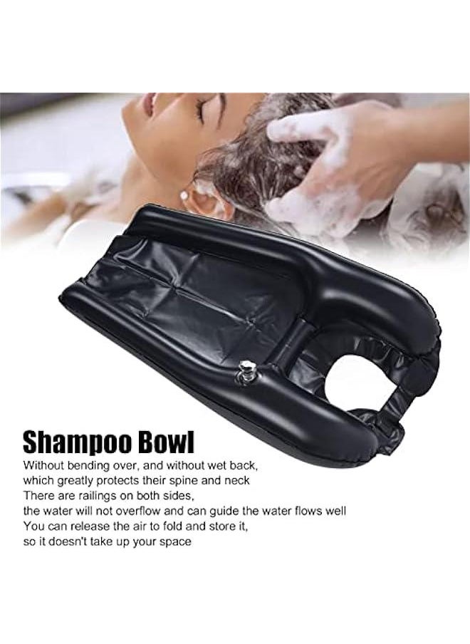 Inflatable Hair Washing Basin for Sink at Home , Portable Shampoo Bowl , Hair Washing Basin for Bedridden , Disabled , Injured , Wheelchair Person at Bedside and Kitchen Sink Use(Black)