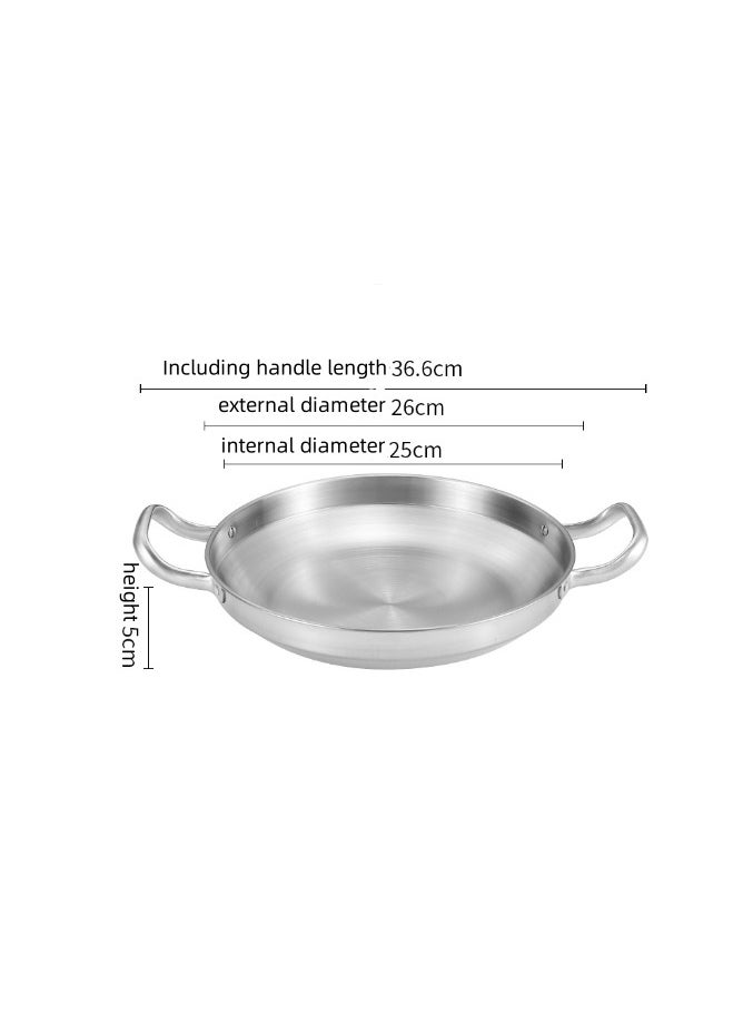 New Stainless Steel Flat Bottomed Dry Pan