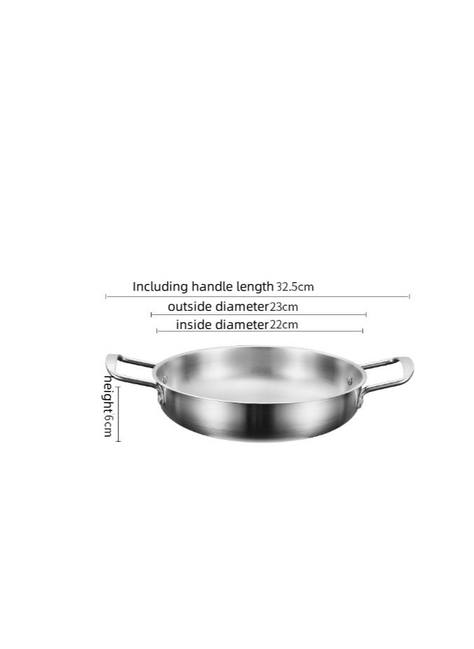 New Stainless Steel Flat Bottomed Dry Pan