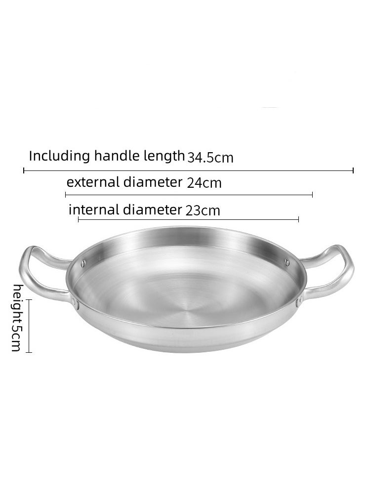 New Stainless Steel Flat Bottomed Dry Pan