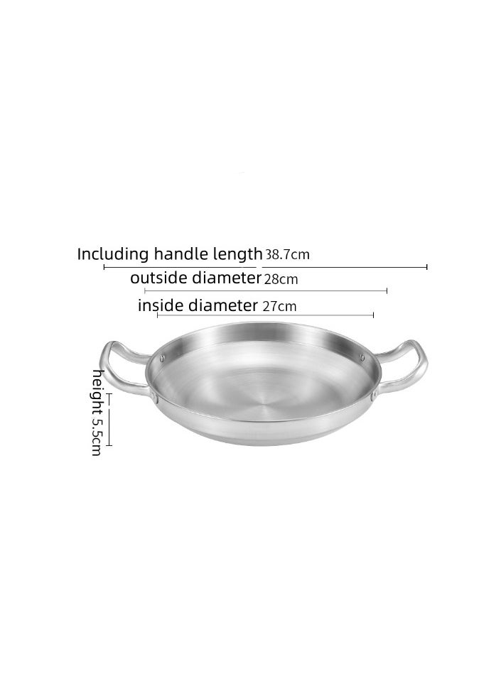 New Stainless Steel Flat Bottomed Dry Pan