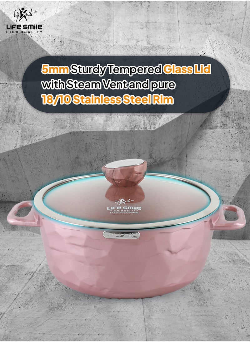 20cm (2.5 Liter) Nonstick Stock Pot with Lid, Nonstick Soup Pot Casserole Pot Granite Cooking Pot, Induction Compatible Pot for Stews, Pasta, Stocks, Chilli and Broth, PFOA Free Oven Safe