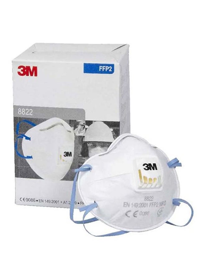 8822 Disposable FFP2 Face Mask With Cool Flow Valve White