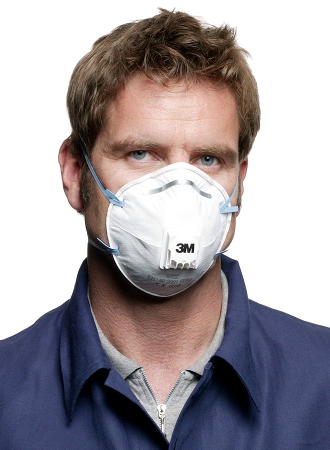 8822 Disposable FFP2 Face Mask With Cool Flow Valve White