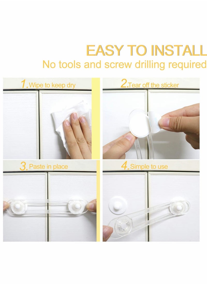 Child Safety Locks, 8 Pcs Transparent Baby Child Safety Cupboard Door Lock