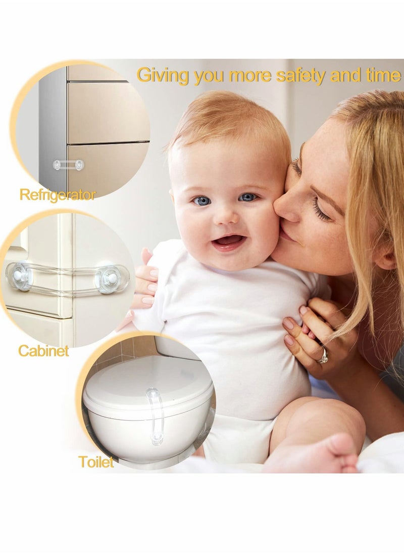 Child Safety Locks, 8 Pcs Transparent Baby Child Safety Cupboard Door Lock