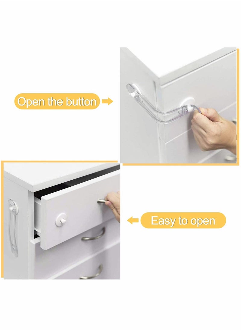Child Safety Locks, 8 Pcs Transparent Baby Child Safety Cupboard Door Lock