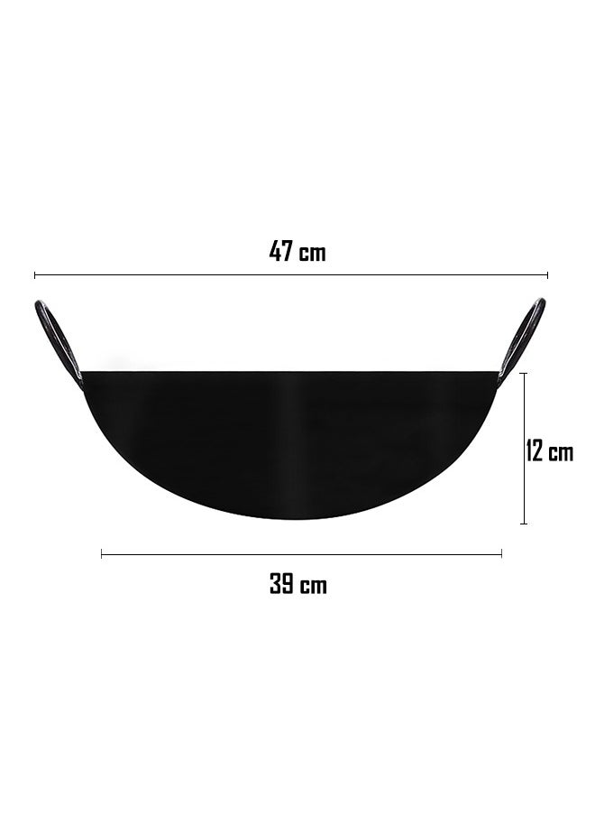 Lion Iron Wok Kadai – No. 15, 39 cm, Heavy-Duty Iron for Authentic Cooking, Even Heat Distribution, Ideal for Stir-Frying and Deep-Frying