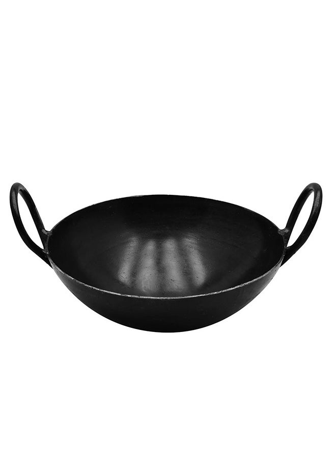 Lion Iron Wok Kadai – No. 15, 39 cm, Heavy-Duty Iron for Authentic Cooking, Even Heat Distribution, Ideal for Stir-Frying and Deep-Frying