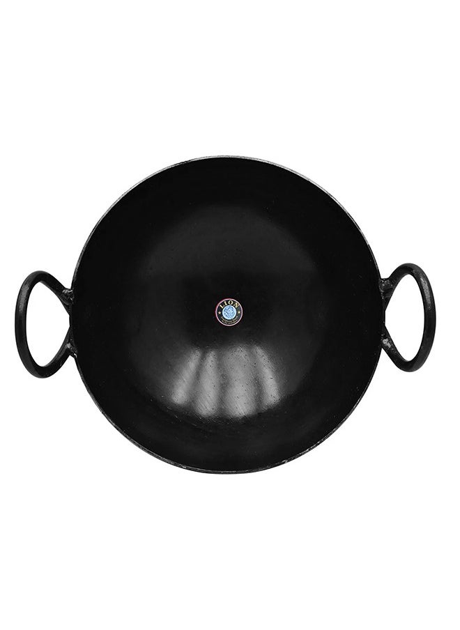 Lion Iron Wok Kadai – No. 15, 39 cm, Heavy-Duty Iron for Authentic Cooking, Even Heat Distribution, Ideal for Stir-Frying and Deep-Frying