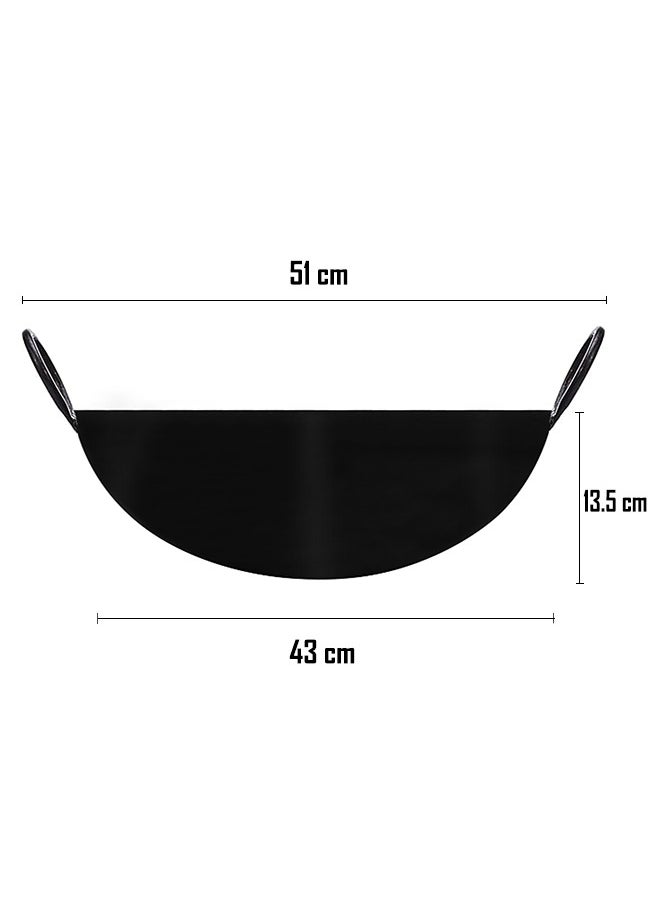 Lion Iron Wok Kadai – No. 16, 43 cm, Heavy-Duty Iron for Authentic Cooking, Even Heat Distribution, Ideal for Stir-Frying and Deep-Frying