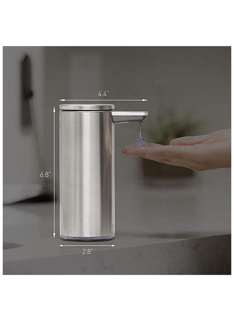 Touch-Free Rechargeable Sensor Liquid Soap Pump Dispenser Brushed Stainless Steel