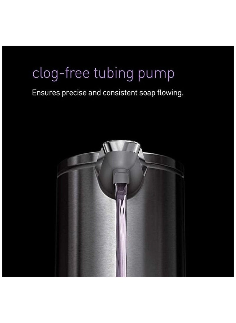 Touch-Free Rechargeable Sensor Liquid Soap Pump Dispenser Brushed Stainless Steel