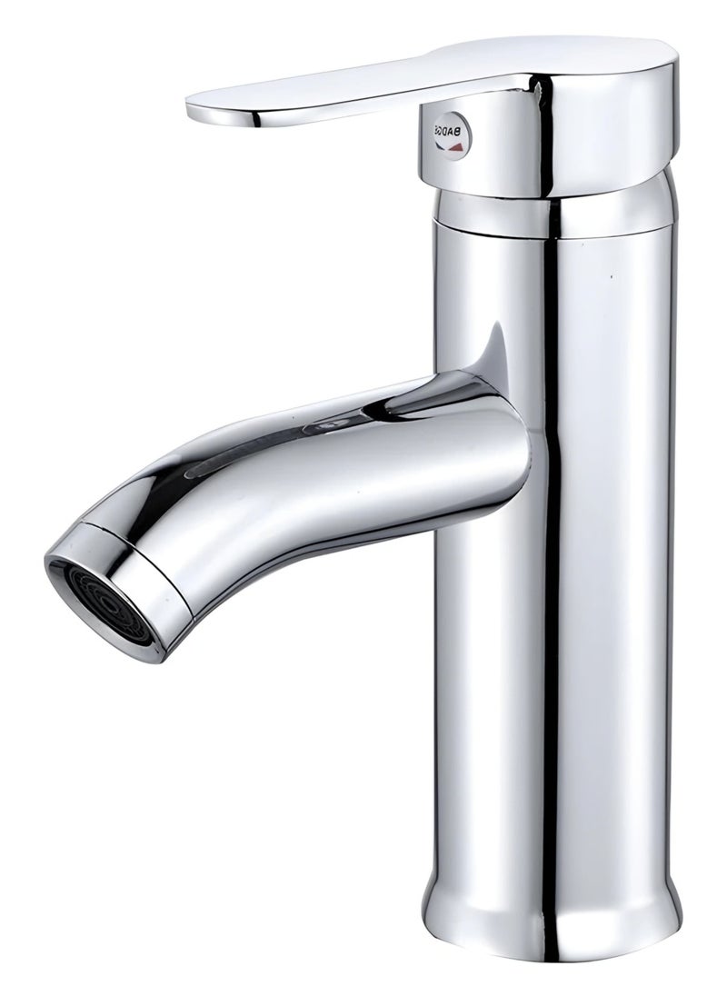 Stainless Steel Sink Faucet, Leak Proof, Hot Cold, Single Lever (Chrome, Short)