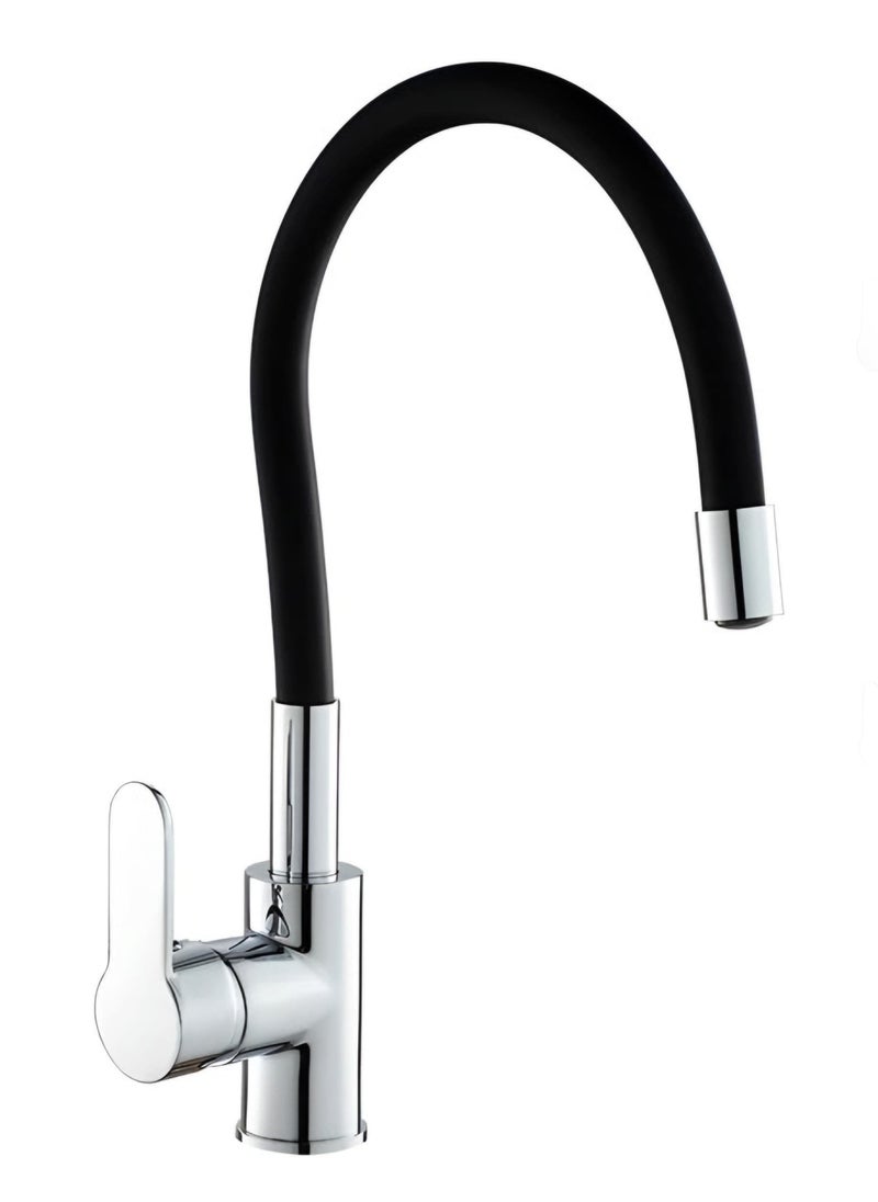 Kitchen Sink Mixer Taps Faucet, Brass Rubber Material Ceramic Valve, Washbasin Faucet (Black)