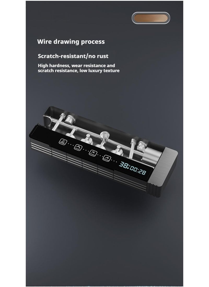 Piano Key Shower Faucet Set White Digital Display Shower System 4 Function Bathroom Rain Shower Combo Set Brass Bathtub Faucet With 3 Mode Hand Shower And Bidet Sprayer